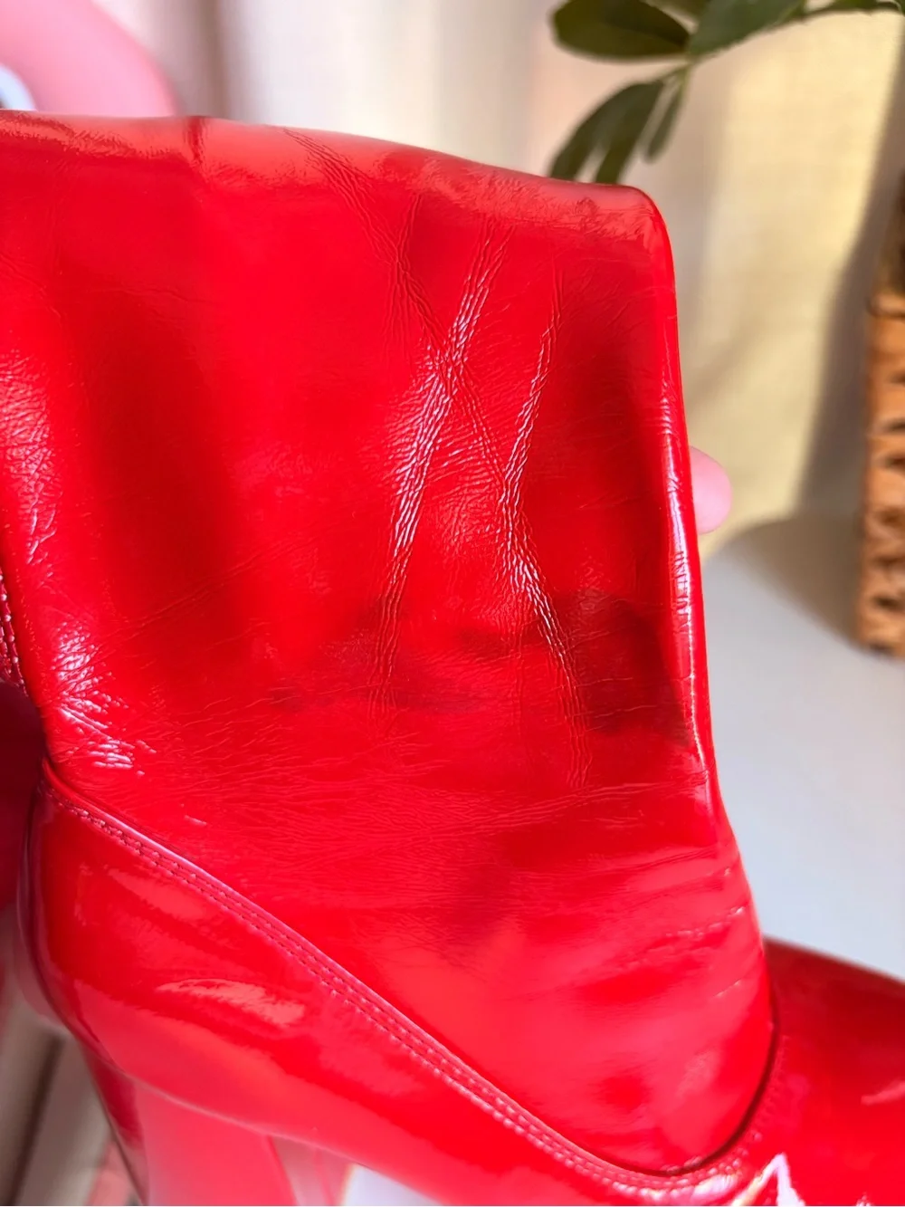 Sexy Red Thigh High Go-Go Platform Boots Size 8